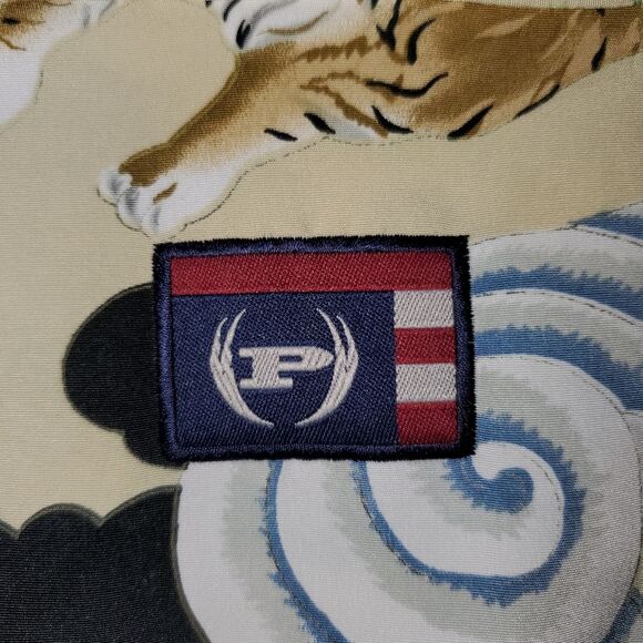 Vintage Y2K Phat Farm Shirt Tan Button Up All Over Print Tiger Dragon Mens XL - Picture 5 of 13